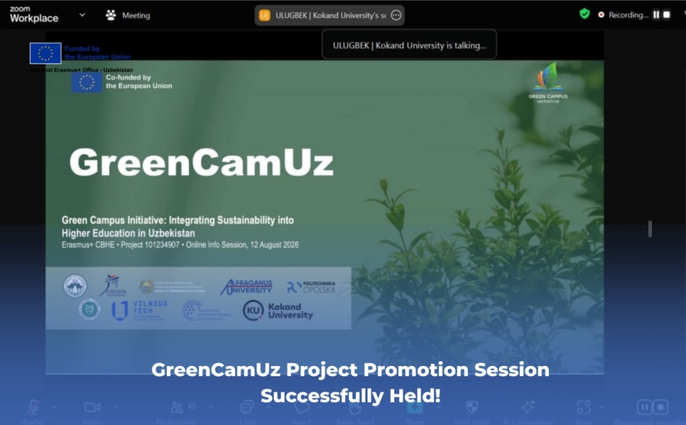 GreenCamUz loyihasi bo‘yicha targ‘ibot sessiyasi muvaffaqiyatli o‘tkazildi!