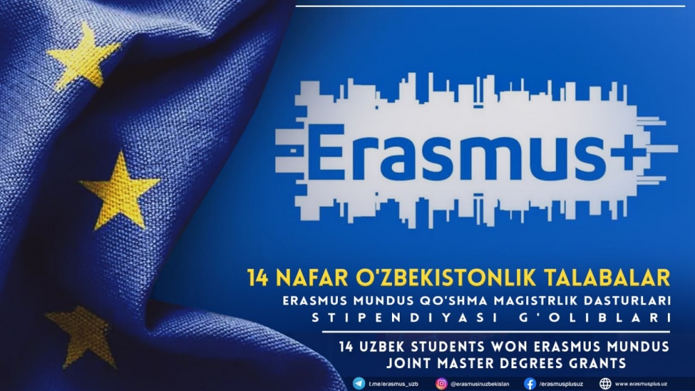 14 nafar O'zbekistonlik talabalar Erasmus Mundus qo'shma magistrlik dasturlari stipendiyasini qo'lga kiritdilar