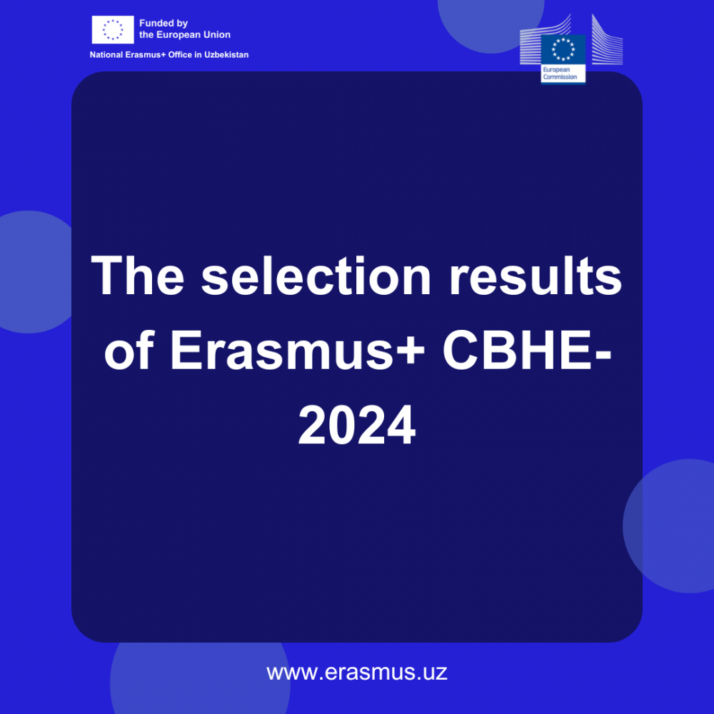 Erasmus+ CBHE- 2024 tanlov natijalari e'lon qilindi