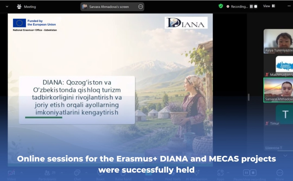 Online Promotion Sessions on Erasmus+ DIANA and MECAS Projects Successfully Held