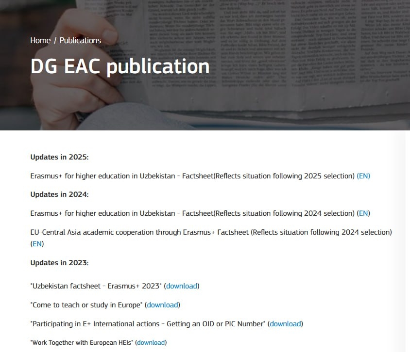 Erasmus+ bo‘yicha yangi factsheetlar bilan tanishing - 2025!