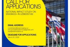 Call for Applications: National Impact Study on Erasmus+ in Uzbekistan (2021–2026)