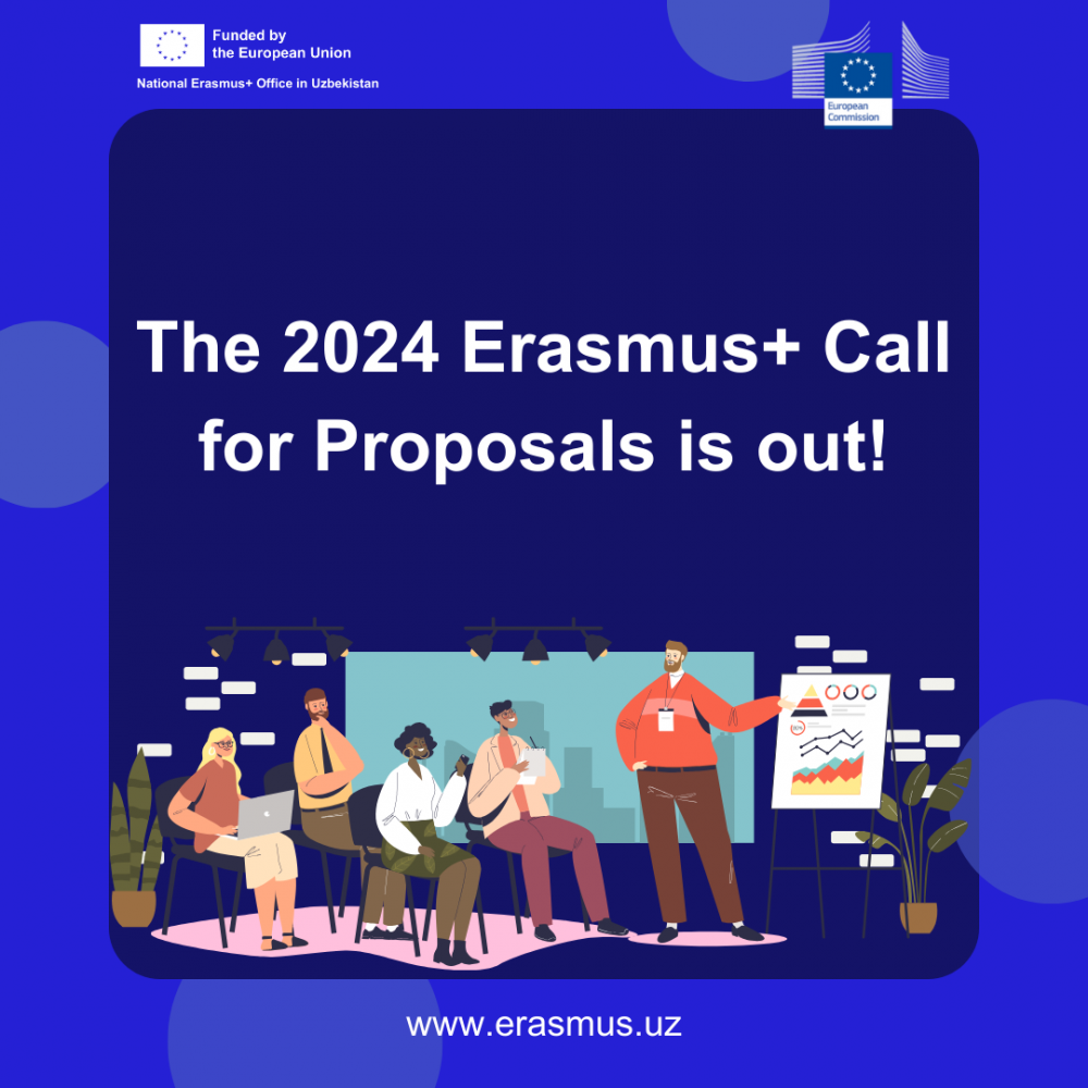 Erasmus+ 2024 tanlovi e'lon qilindi