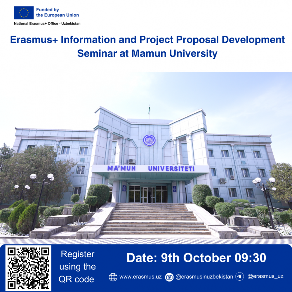 Erasmus+ axborot va loyihalarni yozishni rivojlantirish Seminari Mamun Universitetida