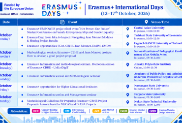 ERASMUS+ XALQARO KUNLARI 2026